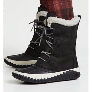 Sorel 5 W Out N About Plus Tall Black Waterproof Mid Calf Duck Boots